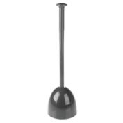 mDesign Plastic Freestanding Hideaway Toilet Bowl Plunger with Holder, Dark Gray