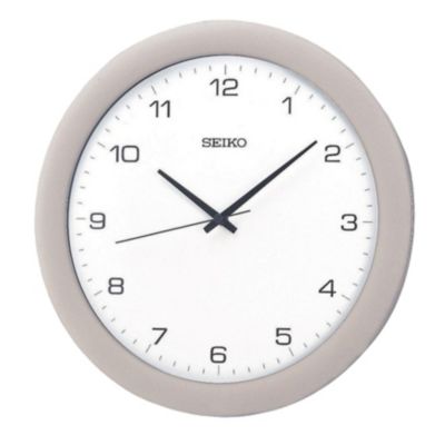 Seiko 12" Stylish Brushed Silver Metal Quiet Sweep Wall Clock