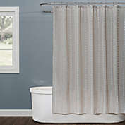 Saturday Knight Ltd Geo Stripe Fabric Bath Shower Curtain 70x72" Black/Beige 