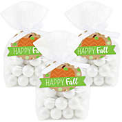 Big Dot of Happiness Pumpkin Patch - Fall, Halloween or Thanksgiving Party Clear Goodie Favor Bags - Treat Bags With Tags - Set of 12