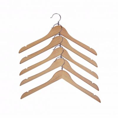Proman Products Kascade Wooden Hanger With A Loop On The Hook And Shoulder Notches In Natural