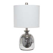 Elegant Designs Contemporary Silvery Glass Table Lamp with Light Gray Shade