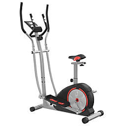 Soozier 2-in-1 Elliptical and Bike Cross Trainer with LCD Screen and Magnetic Resistance for Home Gym Use