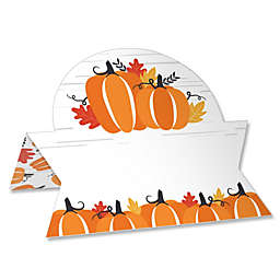 Big Dot of Happiness Fall Pumpkin - Halloween or Thanksgiving Party Tent Buffet Card - Table Setting Name Place Cards - Set of 24