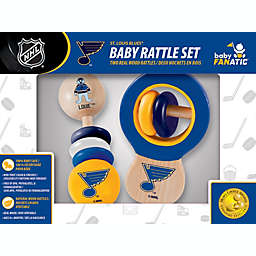 BabyFanatic Wood Rattle 2 Pack - NHL St. Louis Blues - Officially Licensed Baby Toy Set