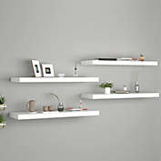 vidaXL Floating Wall Shelves 4 pcs White 31.5"x9.3"x1.5" MDF