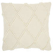 HomeRoots Home Decor. Ivory Textured Lattice Throw Pillow.