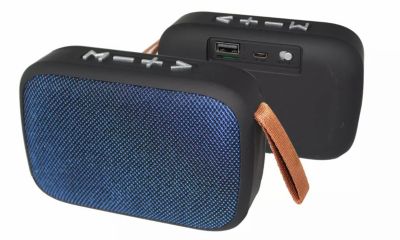 Link Fabric Portable Wireless Bluetooth Waterproof Speaker with Carry Strap - Perfect for the Beach, Park, Pool, BBQ, Gym - Blue