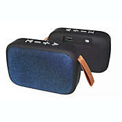 Link Fabric Portable Wireless Bluetooth Waterproof Speaker with Carry Strap - Perfect for the Beach, Park, Pool, BBQ, Gym - Blue