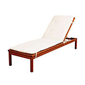 Outdoor Living and Style 76" Brown Washburn Wheel Patio Lounger - White Cushion