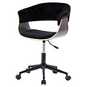 Maggie Velvet Fabric Office Chair, Velvet Black/Washed Black