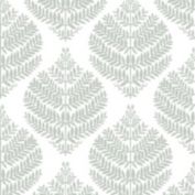 Roommates Decor Modern Hygee Fern Damask Peel & Stick Wallpaper - Gray, White