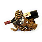 Pistol with Holder and Bullets Wine Bottle Holder Western Home Kitchen Bar Décor