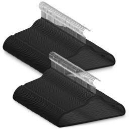 Casafield 100 Velvet Non-Slip Suit Hangers - Space Saving & Chrome Swivel Hook for Dress Clothes, Coats, Pants, Shirts, Skirts