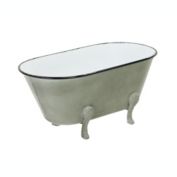 Cheungs Traditional Metal Lacquered Gray Tub Decor - Small