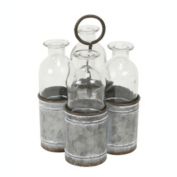 Cheungs Home Decorative 4 Slot Galvanized Metal Jar Holder - Large