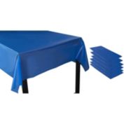 Blue Panda Royal Blue Plastic Tablecloth, Rectangular Table Cover, Grad Party Decoration (54x105 In, 6 Pack)