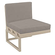 Luxury Commercial Living 30" Taupe Outdoor Patio Extension Lounge Chair with Sunbrella Cushion