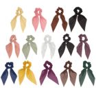 Alternate image 0 for Glamlily Chiffon Scarf Hair Scrunchies for Women, Girls, Stylist Accessories, 7 Polka Dot, 7 Solid (8 In, 14 Pack)