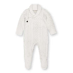 Hope & Henry Baby Shawl Collar Footed Sweater Romper (Shawl Collar Soft White, 6-9 Months)