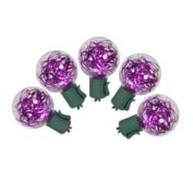 Vickerman 25 Pink LED G40 Tinsel Christmas Lights - 25 ft Green Wire
