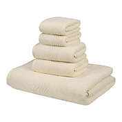 PiccoCasa 100% Cotton Soft And Highly Absorbent Bath Towels Washcloths, 5Pcs Set Beige