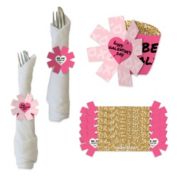 Big Dot of Happiness Be My Galentine - Galentine&#39;s & Valentine&#39;s Day Party Paper Napkin Holder - Napkin Rings - Set of 24