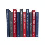 Booth & Williams Blue, Slate, Red Team Colors  Decorative Books, One Foot Bundle of Real, Shelf-Ready Books