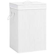 Stock Preferred 19 gal Bamboo Laundry Basket in White