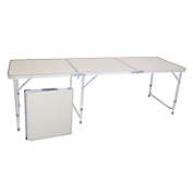 BCP 23.5x17.5in Portable Aluminum Folding Table w/ Handle 
