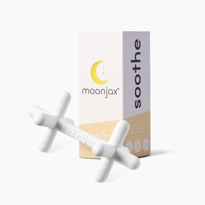 Moonjax Baby Teether - Baby teether for Infants, Toddlers, Newborns, CPSIA Certified   Dishwasher Safe, 100% Silicone Moonlight White