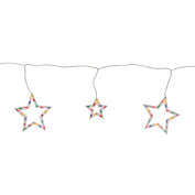 Northlight 100-Count Multi-Color Star Shaped Mini Icicle Christmas Lights, 7ft White Wire