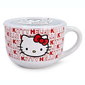 Sanrio Hello Kitty Red Ceramic Soup Mug With Vented Lid   Bowl Container For Ice Cream, Cereal, Oatmeal   Large Coffee Mugs and Cups, Home & Kitchen Essentials   Cute Kawaii Gifts   Holds 24 Ounces