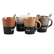 Mr Coffe Cafe Greco 8 Piece 14 oz. Mugs with Matching Spoons Set