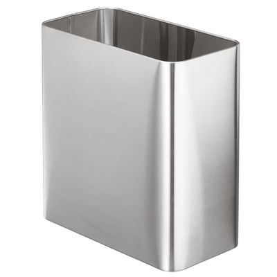 mDesign Metal Rectangular Trash Can Wastebasket Bin - 10 Liter