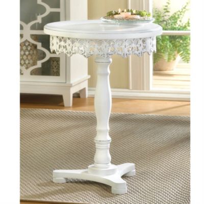 Koehler Home Indoor Decorative Accent Wooden Flourish Pedestal Table