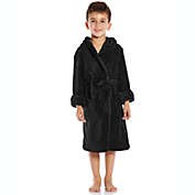 Leveret Kids Fleece Hooded Robe Neutral Solid Color