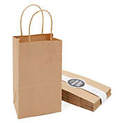 Juvale Small Brown Gift Bags with Handles for Birthday Party Favors (Kraft Paper, 8.5 x 5.25 x 3 In, 12 Pack)