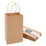 Juvale Small Brown Gift Bags with Handles for Birthday Party Favors (Kraft Paper, 8.5 x 5.25 x 3 In, 12 Pack)