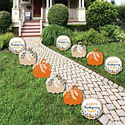 Big Dot of Happiness Happy Thanksgiving - Pumpkin Lawn Decorations - Outdoor Fall Harvest Party Yard Decorations - 10 Piece