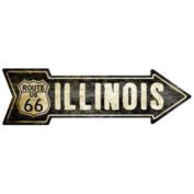 Smart Blonde Vintage Route 66 Illinois Novelty Metal Arrow Sign A-133