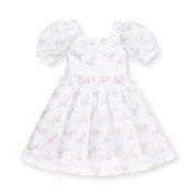 Hope & Henry Girls' Short Sleeve Puff Sleeve Party Dress, Toddler, 2T