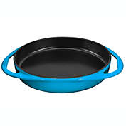 Bruntmor - Double Handled Enameled Blue Cast Iron Round Tarte Tatin Dish Pan Mini Roasting Dish