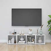 vidaXL TV Cabinets 4 pcs High Gloss White 14.6"x13.8"x14.6" Engineered Wood
