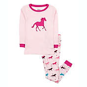 Leveret Kids Two Piece Cotton Pajamas Show Horse