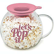 Lexi Home Glass Microwave Popcorn Maker- 3 Quart Family Popcorn Maker in Pink