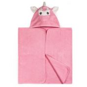 Ninety Six Kids Bath Collection 27" x 54" Cotton Pink Unicorn Hooded Bath Towel