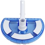 Pool Central 10.5" White and Blue Deluxe Half Moon Vinyl Liner Swimming Pool Vacuum Head