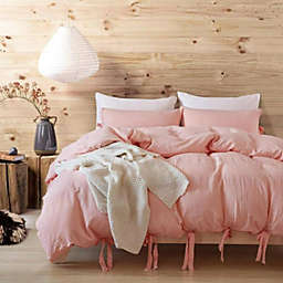 Pink Luxury Tie Duvet Cover With Pillow Shams - Twin