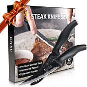 Jackbaggio 4.5" Steak Knives Set of 6, Premium German Steel Steak Knives with Non
